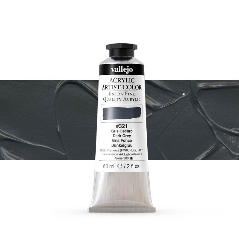 16321 Acrylic Artist Color Vallejo Dark Grey 60ml