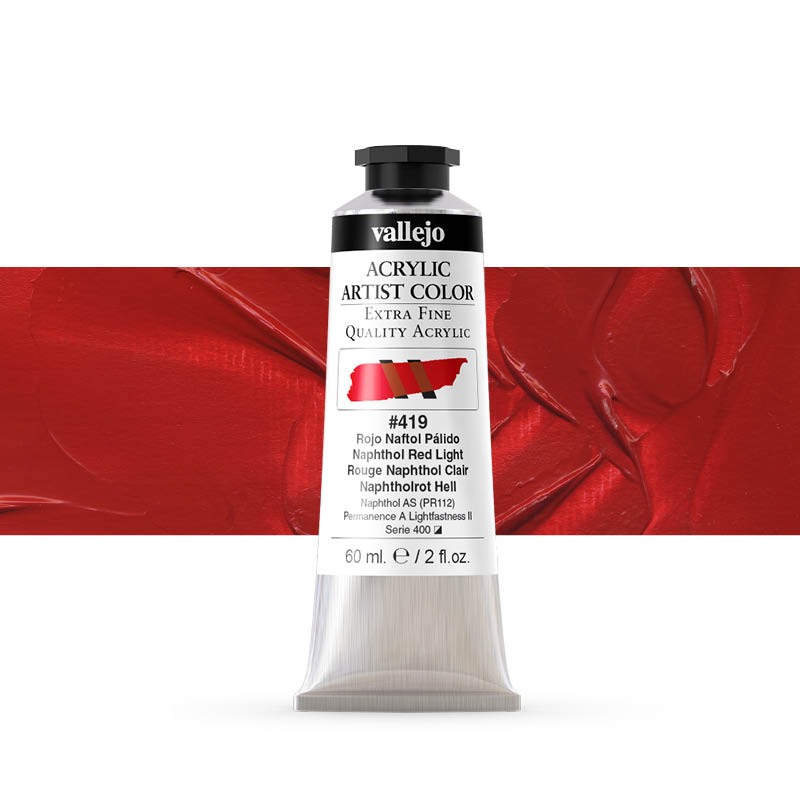16419 Acrylic Artist Color Vallejo Naphthol Red Light 60ml