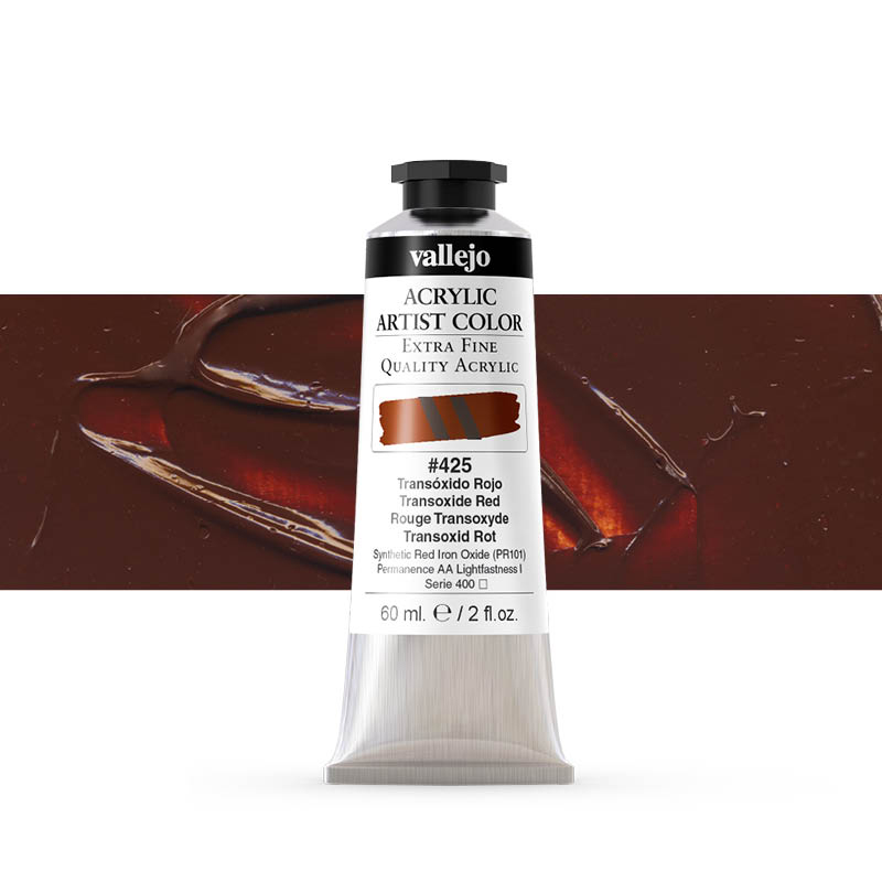 16425 Acrylic Artist Color Vallejo Transoxide Red 60ml