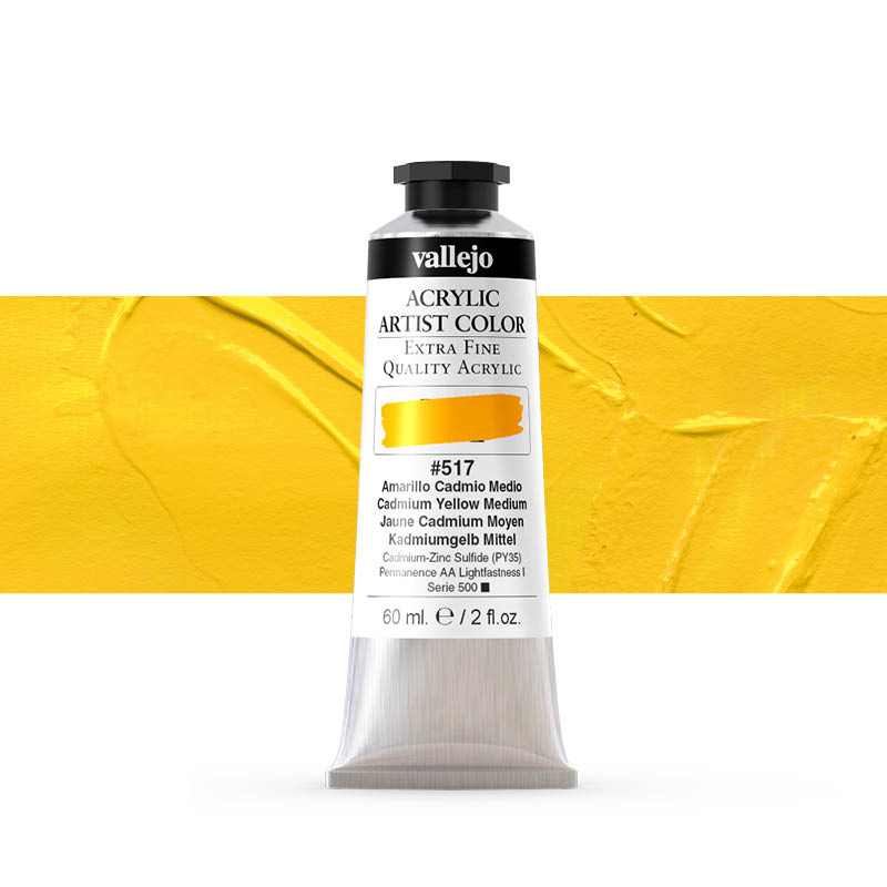 16517 Acrylic Artist Color Vallejo Cadmium Yellow Medium 60ml