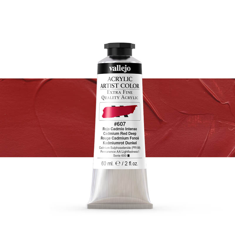 16607 Acrylic Artist Color Vallejo Cadmium Red Deep 60ml