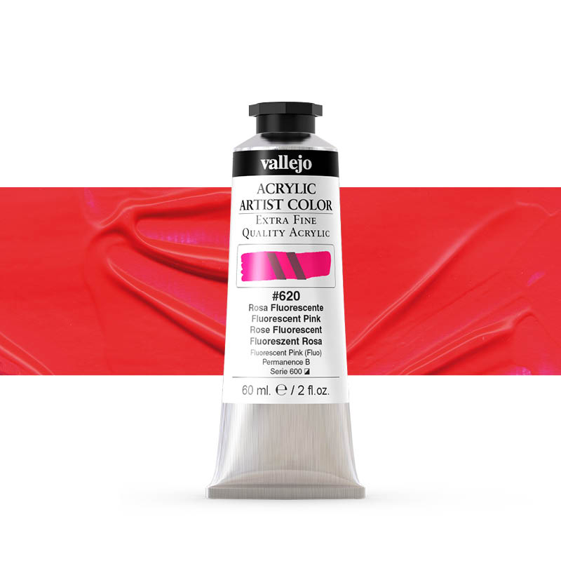 16620 Acrylic Artist Color Vallejo Fluorescent Pink 60ml