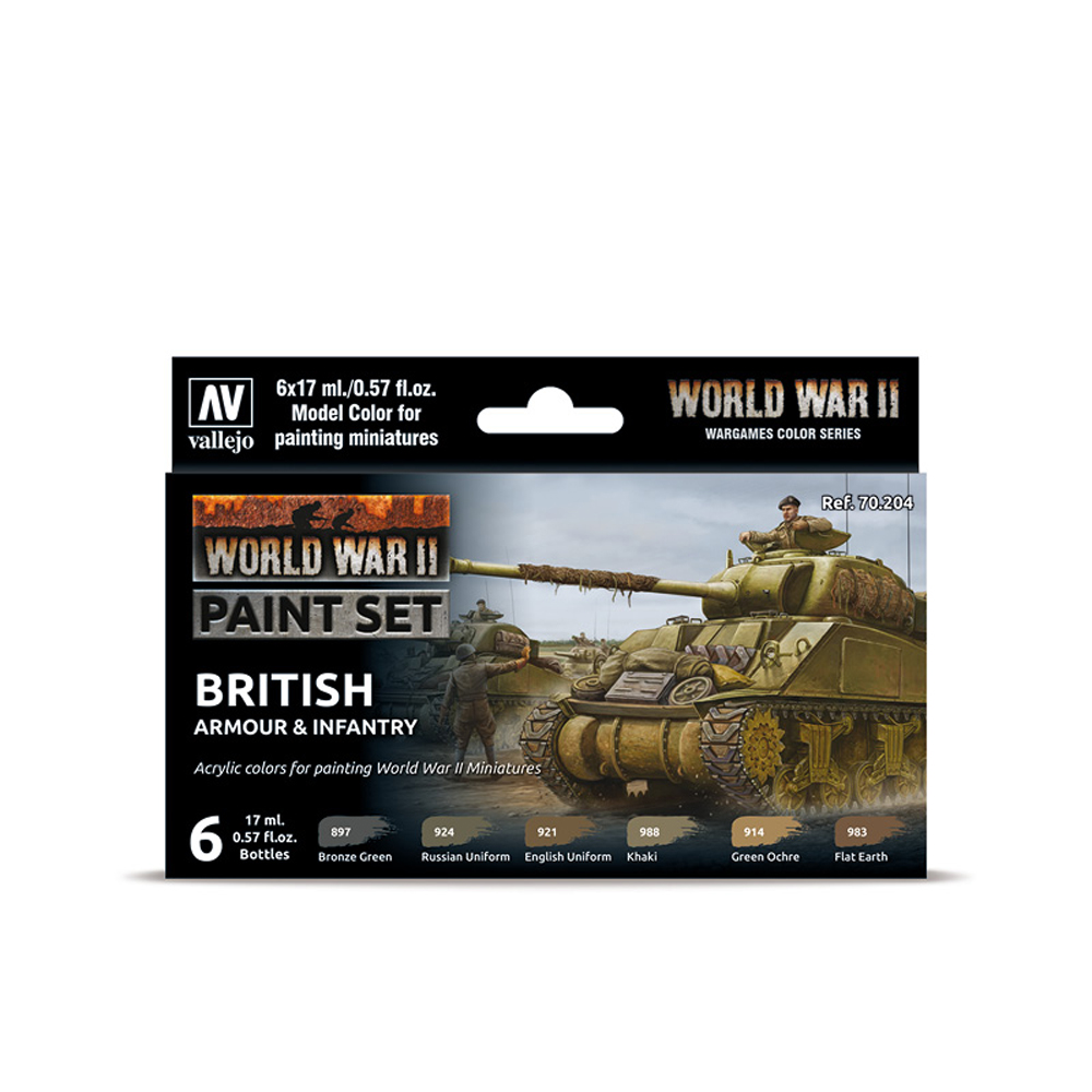 70204 WWII British Armour Infantry Paint Set