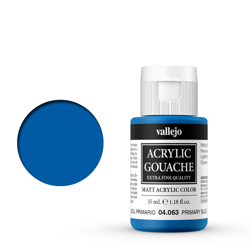 04063 Acrylic Gouache Vallejo Primary Blue 35ml