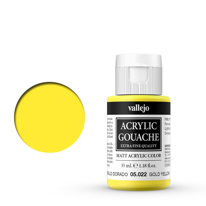 05022 Acrylic Gouache Vallejo Gold Yellow 35ml