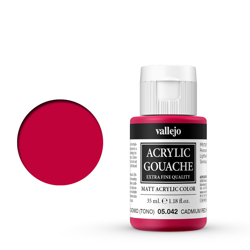 05042 Acrylic Gouache Vallejo Cadmium Red 35ml